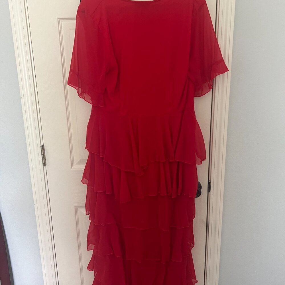 Floor-Length Ruffle Slit Dress - Picture 4 of 7